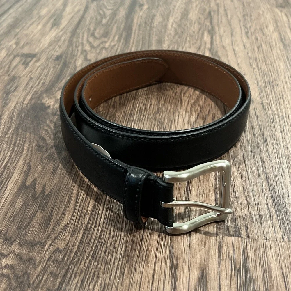 MEN'S JoS A. BANK BLACK GENUINE ITALIAN LEATHER BELT SIZE 40/100cm..